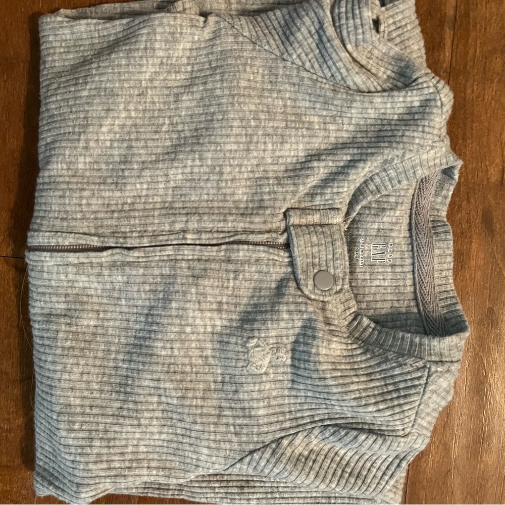 Baby GAP Ribbed Gray Baby Onesie